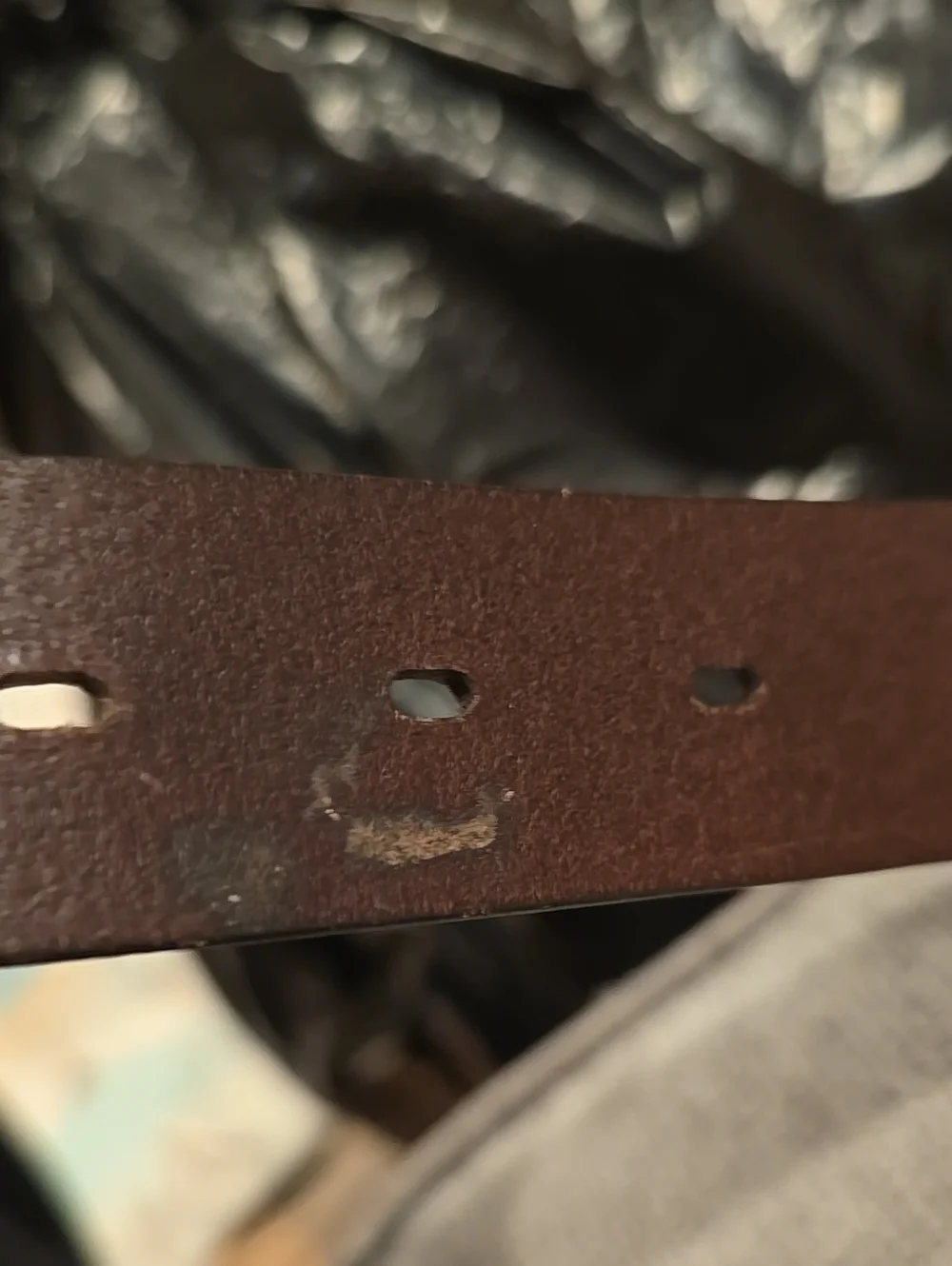 ❤️10/$40 Leather Classic Brown Leather Belt with Brushed Metal Buckle